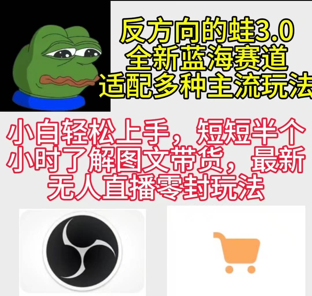 反方向的蛙3.0，图文最新玩法，变现多元化，新蓝海项目，小白轻松上手-网创财富岛