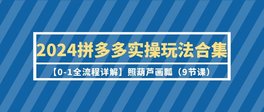 2024拼多多实操玩法合集【0-1全流程详解】照葫芦画瓢（9节课）-网创财富岛