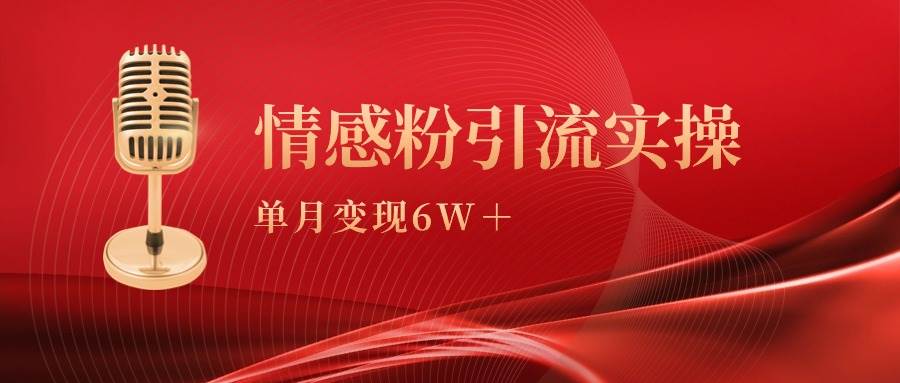 单月变现6w+，情感粉引流变现实操课-网创财富岛