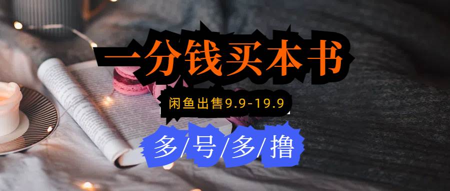 每天花1分钱买一本书，闲鱼出售9.9-19.9不等，多账号多撸 新手小白均可操作-网创财富岛