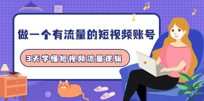 做一个 有流量的短视频账号，3天学懂短视频流量逻辑（10节课）-网创财富岛