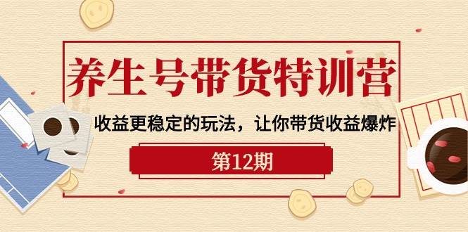 养生号带货特训营【12期】收益更稳定的玩法，让你带货收益爆炸-9节直播课-网创财富岛