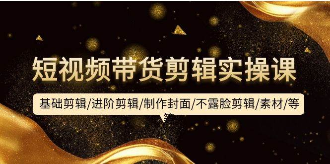 短视频带货剪辑实操课：基础剪辑/进阶剪辑/制作封面/不露脸剪辑/素材/等等-网创财富岛