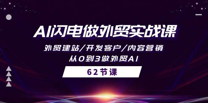 AI闪电做外贸实战课，外贸建站/开发客户/内容营销/从0到3做外贸AI-62节-网创财富岛