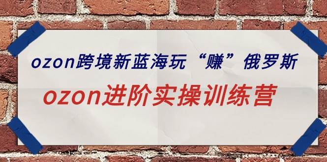 ozon跨境新蓝海玩“赚”俄罗斯，ozon进阶实操训练营-网创财富岛