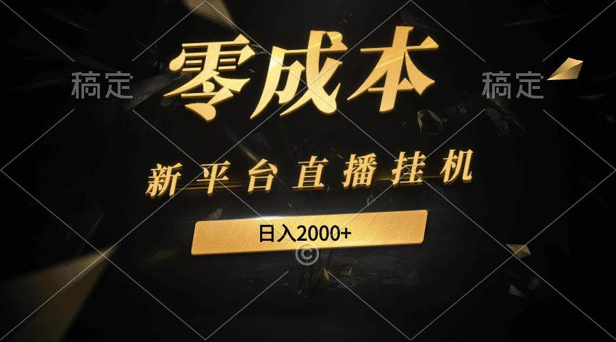 新平台直播挂机最新玩法，0成本，不违规，日入2000+-网创财富岛