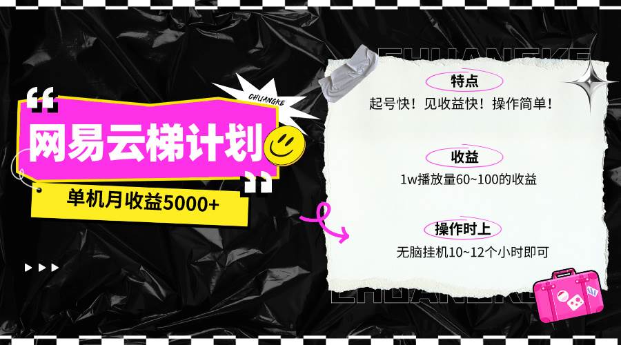 最新网易云梯计划网页版，单机月收益5000+！可放大操作-网创财富岛