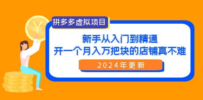 拼多多虚拟项目：入门到精通，开一个月入万把块的店铺 真不难（24年更新）-网创财富岛