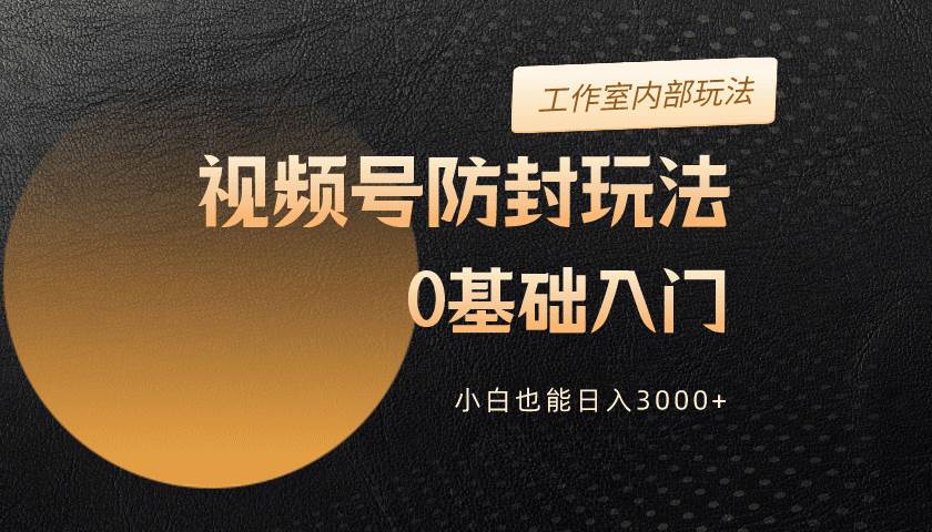 2024视频号升级防封玩法，零基础入门，小白也能日入3000+-网创财富岛