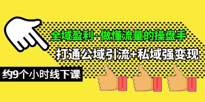 全域盈利·做懂流量的操盘手，打通公域引流+私域强变现，约9个小时线下课-网创财富岛