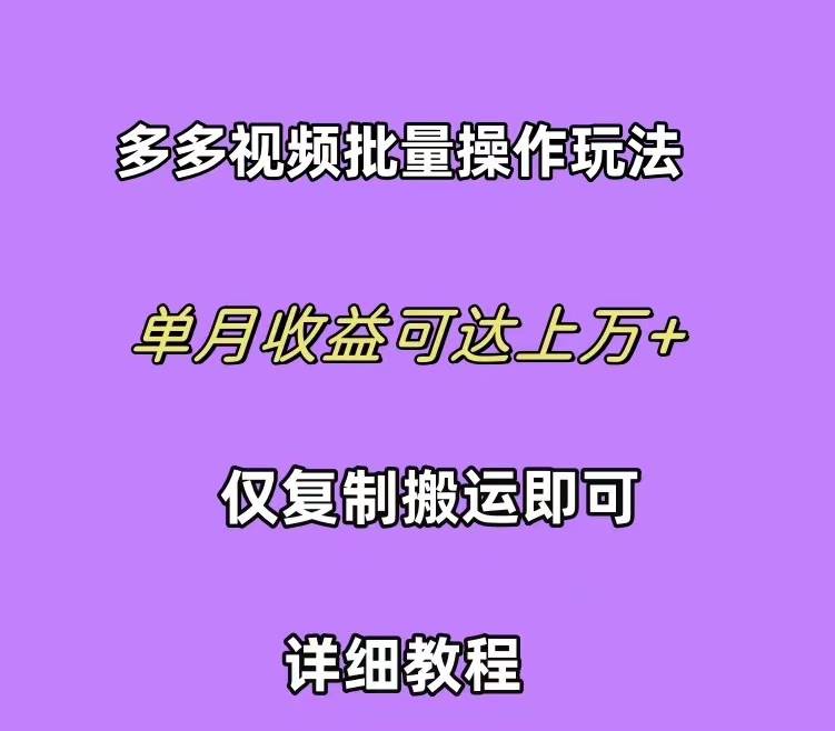 拼多多视频带货快速过爆款选品教程 每天轻轻松松赚取三位数佣金 小白必…-网创财富岛