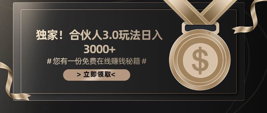 游戏合伙人3.0，日入3000+，无限扩大的蓝海项目-网创财富岛