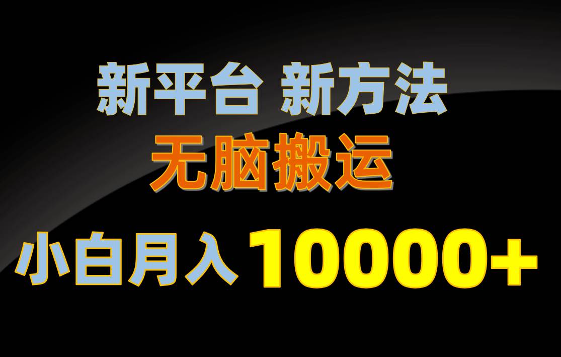 新平台新方法，无脑搬运，月赚10000+，小白轻松上手不动脑-网创财富岛