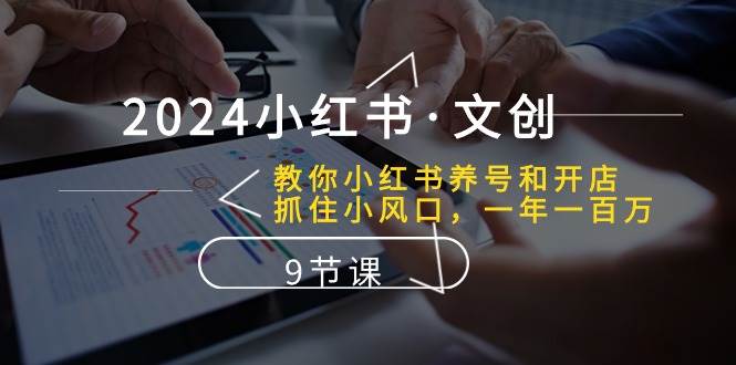 2024小红书·文创：教你小红书养号和开店、抓住小风口 一年一百万 (9节课)-网创财富岛