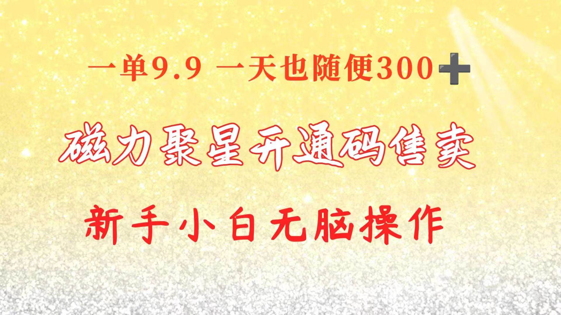 快手磁力聚星码信息差 售卖  一单卖9.9  一天也轻松300+ 新手小白无脑操作-网创财富岛