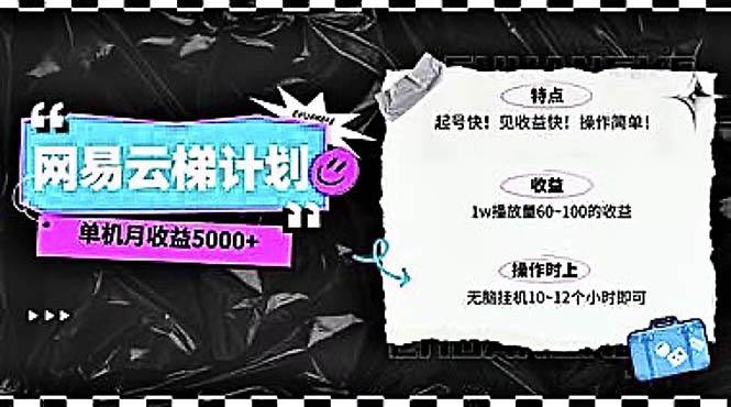 2024网易云云梯计划 单机日300+ 无脑月入5000+-网创财富岛