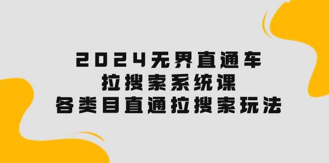 2024无界直通车·拉搜索系统课：各类目直通车 拉搜索玩法！-网创财富岛