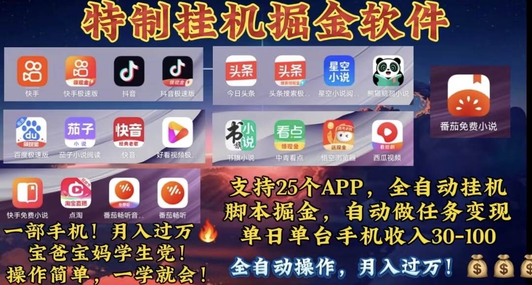 月入过万 24小时全自动无脑挂机，操作简单！-网创财富岛