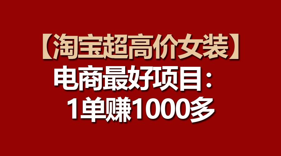 【淘宝超高价女装】电商最好项目：一单赚1000多-网创财富岛