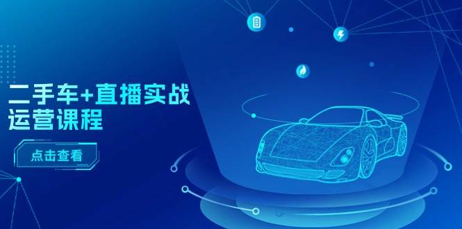 二手车+直播实战运营课程：直播推荐/短视频推荐/千川投放/直播全流程-网创财富岛