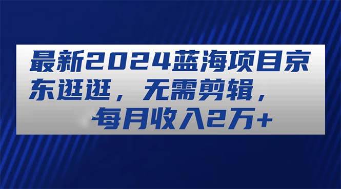 最新2024蓝海项目京东逛逛，无需剪辑，每月收入2万+-网创财富岛