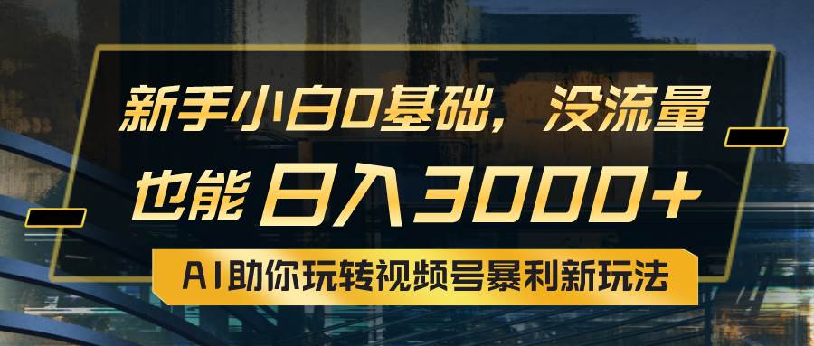 小白0基础，没流量也能日入3000+：AI助你玩转视频号暴利新玩法-网创财富岛