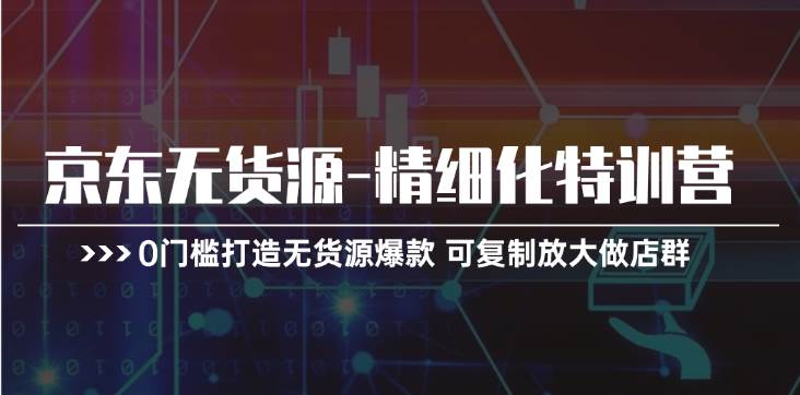 京东无货源-精细化特训营，0门槛打造无货源爆款 可复制放大做店群-网创财富岛