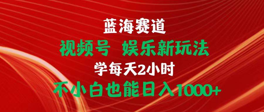 蓝海赛道视频号 娱乐新玩法每天2小时小白也能日入1000+-网创财富岛