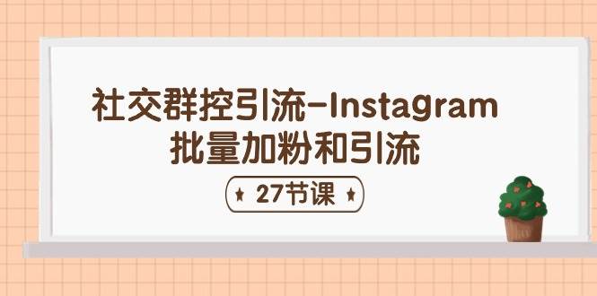 社交群控引流-Instagram批量加粉和引流（27节课）-网创财富岛