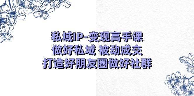 私域IP-变现高手课：做好私域 被动成交，打造好朋友圈做好社群（18节）-网创财富岛