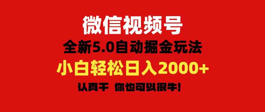微信视频号变现，5.0全新自动掘金玩法，日入利润2000+有手就行-网创财富岛