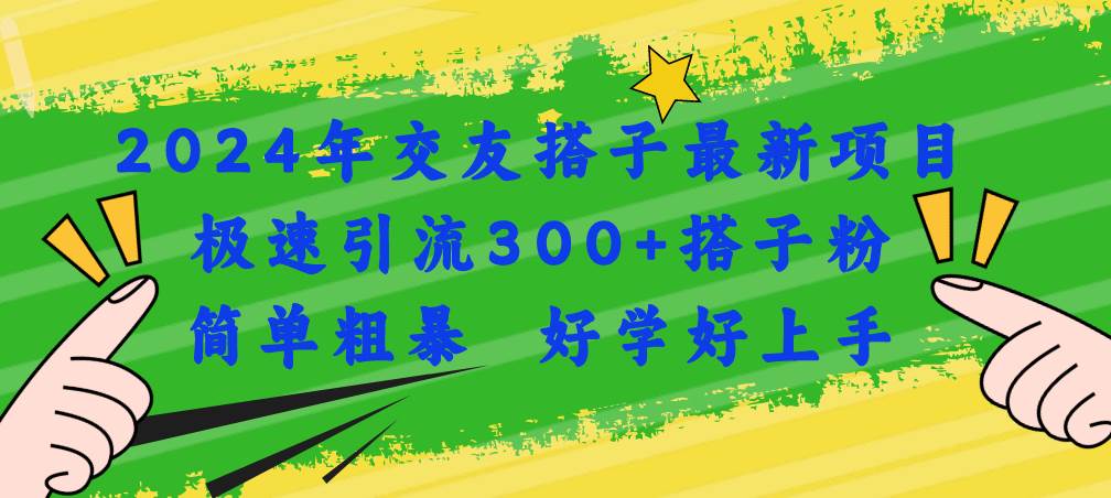 2024年交友搭子最新项目，极速引流300+搭子粉，简单粗暴，好学好上手-网创财富岛