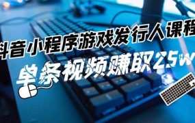 抖音小程序-游戏发行人课程：带你玩转游戏任务变现，单条视频赚取25w-网创财富岛