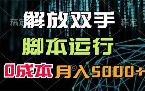 解放双手,脚本运行,0成本月入5000+-网创财富岛