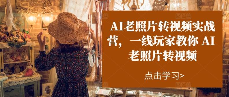 AI老照片转视频实操训练营，一线玩家教你AI老照片转视频-网创财富岛