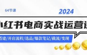 2024小红书电商实战运营课:账号搭建/开店流程/选品/爆款笔记/截流/变现-网创财富岛