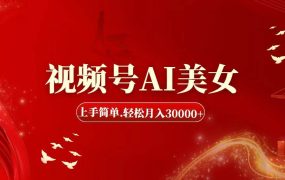 视频号AI美女，上手简单，轻松月入30000+-网创财富岛