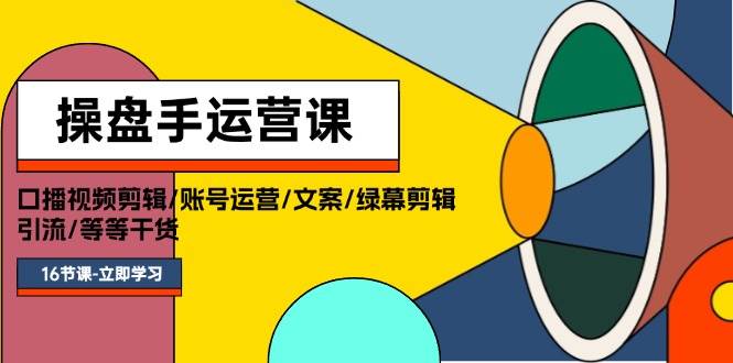 操盘手运营课程：口播视频剪辑/账号运营/文案/绿幕剪辑/引流/干货/16节-网创财富岛