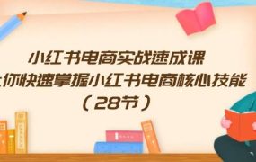 小红书电商实战速成课，让你快速掌握小红书电商核心技能（28节）-网创财富岛