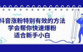 抖音涨粉特别有效的方法，学会帮你快速爆粉，适合新手小白-网创财富岛