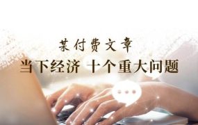 某付费文章《当下经济 十个重大问题》覆盖了大家关心的全部经济类话题-网创财富岛