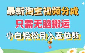 最新淘宝视频分成，只需无脑搬运，小白也能轻松月入五位数，可矩阵批量...-网创财富岛