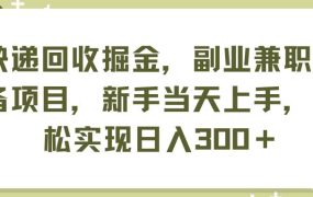 快递回收掘金，副业兼职必备项目，新手当天上手，轻松实现日入300＋-网创财富岛