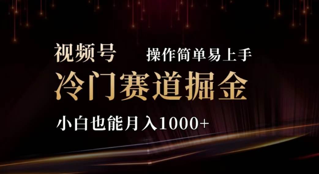 2024视频号冷门赛道掘金，操作简单轻松上手，小白也能月入1000+-网创财富岛