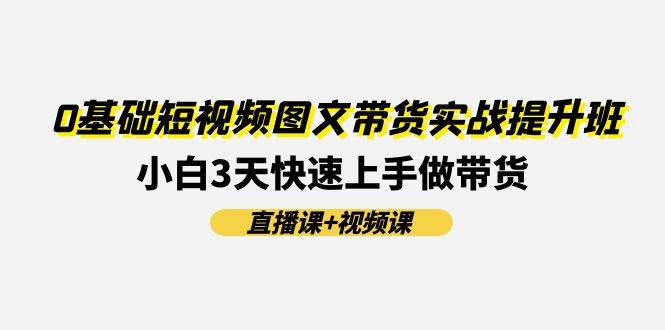 0基础短视频图文带货实战提升班(直播课+视频课)：小白3天快速上手做带货-网创财富岛