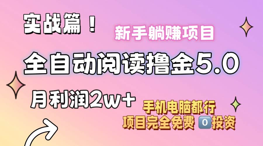 小说全自动阅读撸金5.0 操作简单 可批量操作 零门槛！小白无脑上手月入2w+-网创财富岛