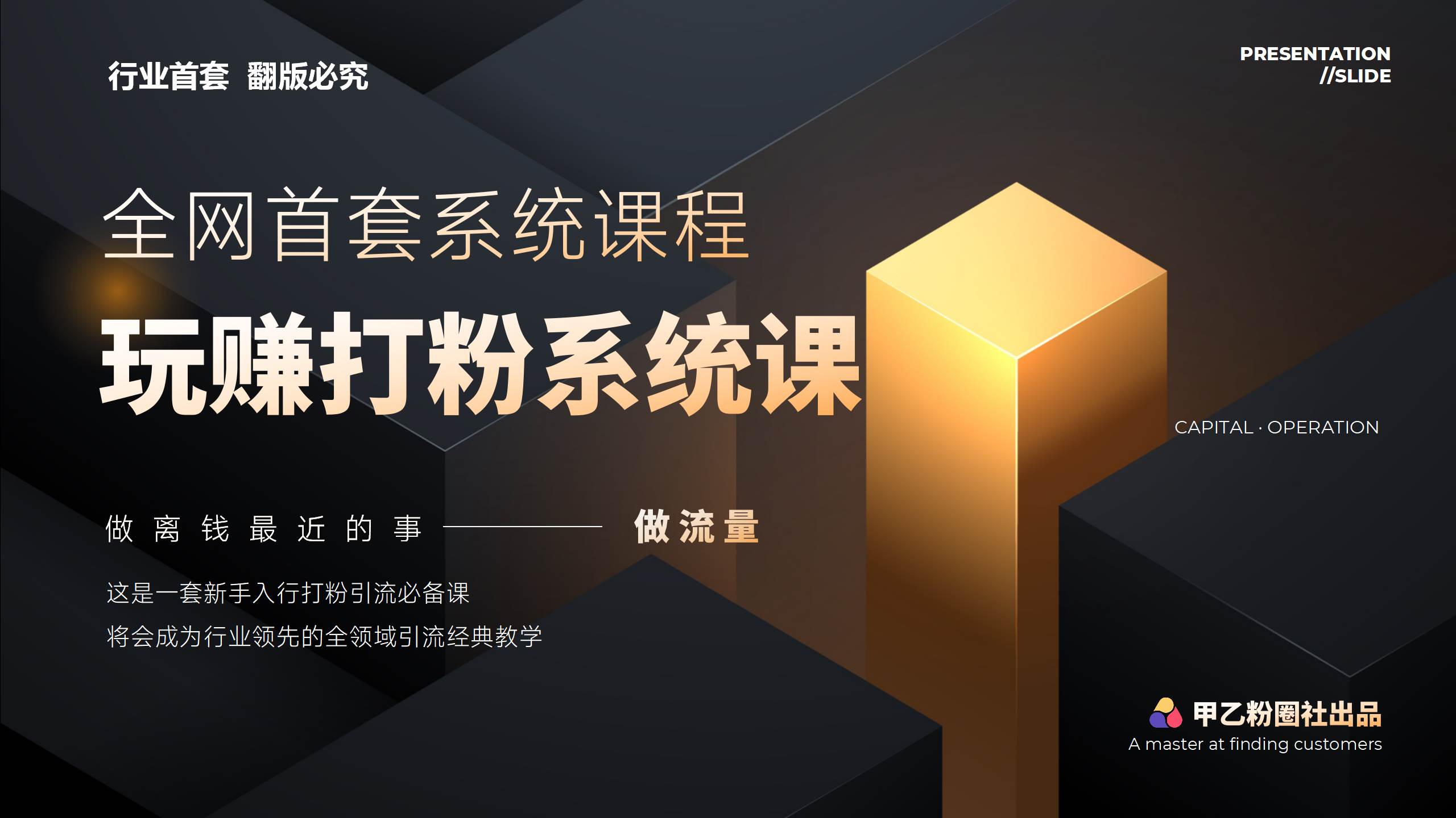 全网首套系统打粉课，日入3000+，手把手各行引流SOP团队实战教程-网创财富岛
