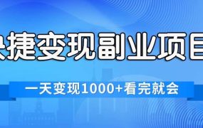 快捷变现的副业项目,一天变现1000+,各平台最火赛道,看完就会-网创财富岛