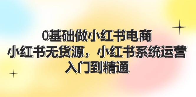 0基础做小红书电商，小红书无货源，小红书系统运营，入门到精通 (70节)-网创财富岛