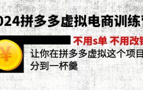 2024拼多多虚拟电商训练营 不s单 不改销量  做虚拟项目分一杯羹(更新10节)-网创财富岛